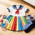 Tenue de cosplay japonaise complète pour débutant, composée de vêtements colorés, d’une perruque, d’accessoires et de matériel de création sans couture.